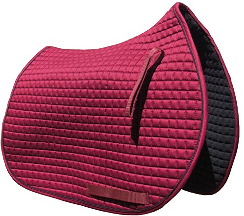 Colorful Selection of All-Purpose English Saddle Pads for Horses - color: Burgundy Maroon w/Black Trim