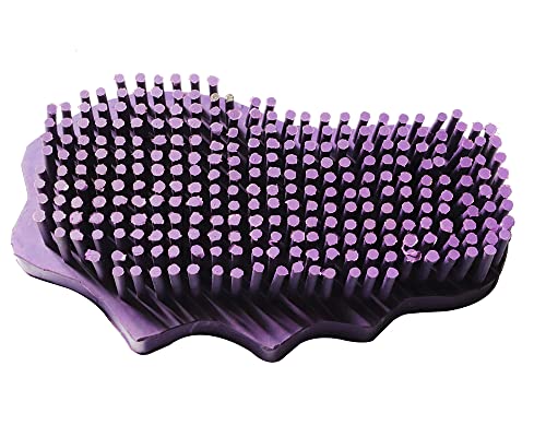 Grewal® Equestrian Grooming Bundle Kit - Comfy Pet Grooming & Bathing Glove - Oval Face Soft Bristles - Great for Thin & Sensitive Skin (Purple) - color: Purple