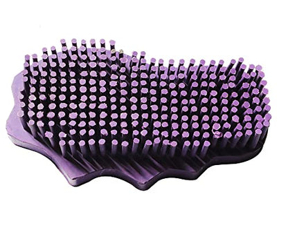 Grewal® Equestrian Grooming Bundle Kit - Comfy Pet Grooming & Bathing Glove - Oval Face Soft Bristles - Great for Thin & Sensitive Skin (Purple) - color: Purple