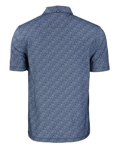 Cutter & Buck Pike Eco Pebble Print Stretch Recycled Mens Polo - color: Navy Blue/White, size: Medium