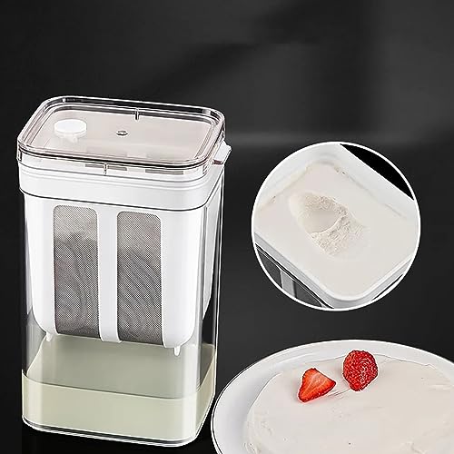 Greek Yogurt Strainer Large Capacity, Yogurt Maker with Stainless Steel Mesh Filter, Whey Separator for Thick Creamy Yogurt, Cheese, Labneh & Kefir, BPA-Free Food Grade Container