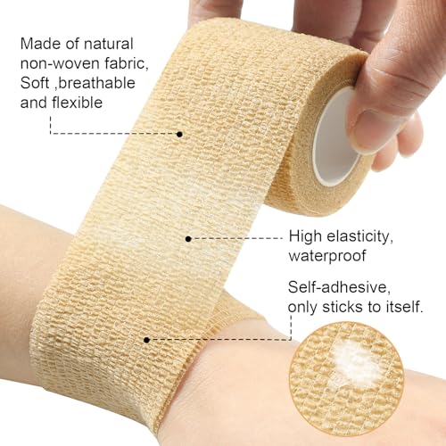 Self Adhesive Bandage Wrap Elastic Athletic Tape 12PCS 2 in X 14.7 ft Blue - color: Blue 12pcs
