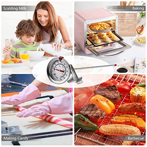 KT THERMO Deep Fry Thermometer with Instant Read,Oil Thermometer(2-Pack),12” Stainless Steel Stem Meat Cooking Thermometer,Best for Turkey,BBQ,Gril - color: 2-pack