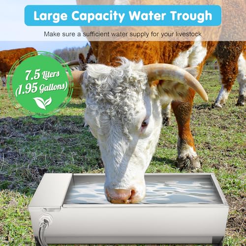 Automatic Livestock Waterer 7.5L Stainless Steel Float Valve Water Bowl
