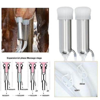 15L Rechargeable Cow Milking Machine Portable Battery Powered Cow Milker Automatic Electric Pump Powerful Vacuum Milker Machine Adjustable Milking Machine for Home Dairy Cows - color: 15L for Cow