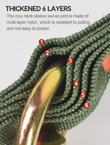 Adjustable 4-Layer Nylon Cow Collar with 2-Rows Metal Buckle