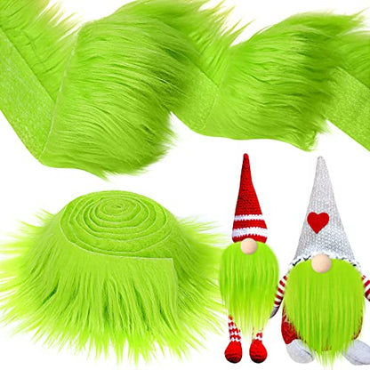 Tatuo 2 X 100 Inch Green Fake Fur Fabric for Crafts Sewing DIY - color: Green, size: 2 x 100 Inch