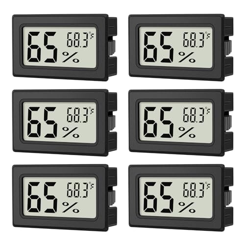 6-Pack Mini Hygrometer Indoor Humidity Meter Digital Thermometer