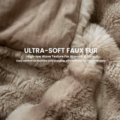 Electric Heated Blanket for Girls & Women, Soft & Luxurious,Faux Fur Heating Throw Blankets, 6 Heat Settings, Overheat Protection, Quick Heating, Memory Function, Giftable, 50"x60",Tie-dye Light Taupe - color: Tie-dyed Light Taupe