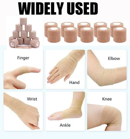 54 Pack Skin Self Adhesive Bandage Wrap Bulk 4 Inch x 5 Yards Cohesive Bandage,Vet Wrap Breathable Elastic Self-Adherent Tape for Stretch Athletic Sports Wrist Ankle Dogs Pet Vet Wrap - color: Skin