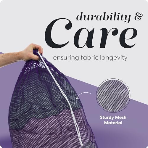 Handy Laundry Mesh XL Laundry Bag 24"x36", Heavy Duty Drawstring, Purple - color: Purple