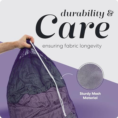 Handy Laundry Mesh XL Laundry Bag 24"x36", Heavy Duty Drawstring, Purple - color: Purple