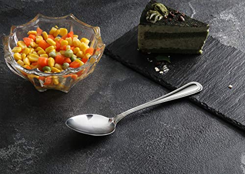 New Star Foodservice Bead Pattern 18/0 Stainless Steel Dinner/Dessert Spoon, 7.6-Inch, Set of 12, Commercial Grade - size: Dinner/Dessert Spoon (7.6-Inch)