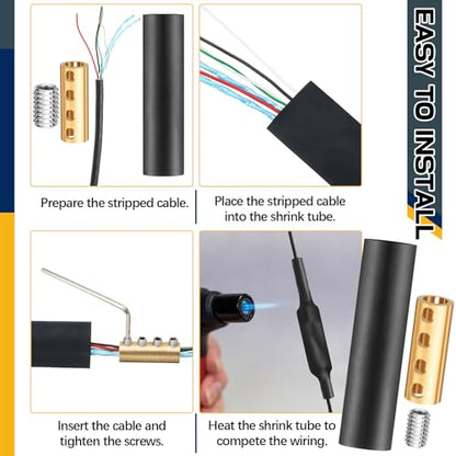 Relaxweex 15 Sets Underground Wire Splice Kit Suit for Wire Under 12 Awg Amp Splicing Quick Wiring Connection Nut Kit Terminal with Shrink Tubes and Screws Circuit Connector(80V) - style: 80v