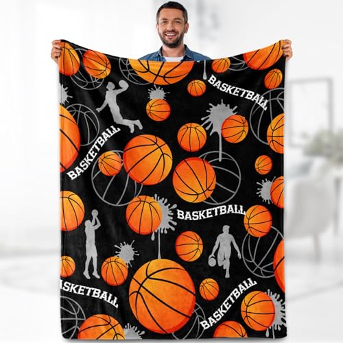 Basketball Blanket Gifts for Boys Girls Sport Lover Player Team Living Room Decor Soft Cozy Bed Couch Plush Birthday Christmas Throw Blanket 50"x60" - color: Basketball, size: 50"x60"