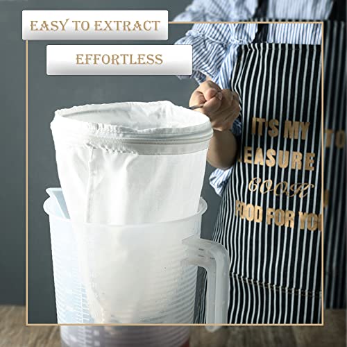 Ultra Fine Mesh Strainer Bag Reusable Food Grade Filter Zipper Bags with Stainless Steel Handle for Filter Coffee Tea Milk Juice Oil