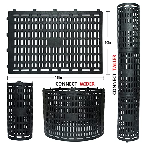 3 Pack Tree Trunk Protector Wrap Black, Mesh Plant Covers Tree Tubes for Seedlings, Saplings, Expandable Weather-Proof Durable Plant Bark Protection from Trimmers, Mowers, Rodents & Sun Scald - color: Black-3 Pieces