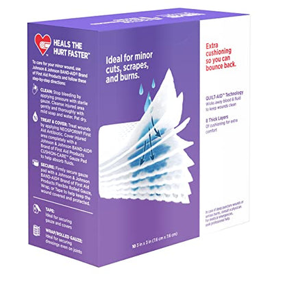Band-Aid Brand Cushion Care Non-Stick Gauze Pads, Individually-Wrapped, Medium, 3 in x 3 in, 10 ct (Pack of 2) - size: 3x3 Inch 25ct (Pack of 20)