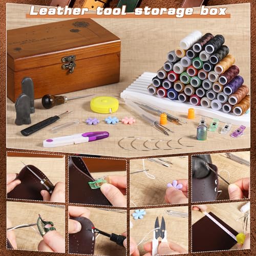 BUTUZE Sewing Kit, Leather Sewing Kit, Upholstery Repair Kit - size: 83 Pcs