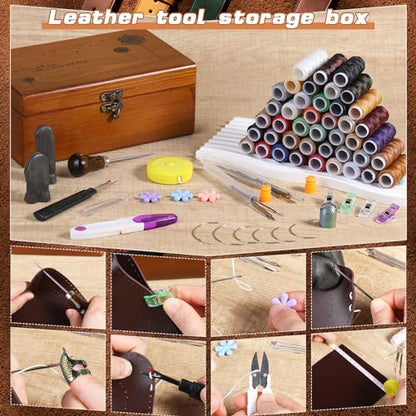 BUTUZE Sewing Kit, Leather Sewing Kit, Upholstery Repair Kit - size: 83 Pcs