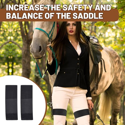 Dansydaisy Western Anti Slip Grip Saddle Seat Cover Black Horse Saddle Cover with Adjustable 2 Elastic Leg Bands for Christmas Horse Lover Gifts Riding Accessories
