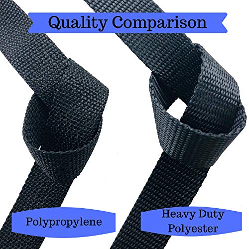 EZ-Xtend Adjustable Boat Cover Tie Down Straps w/Delrin Quick Release Buckles - Heavy Duty 1" Polyester Webbing 4500 lb Break Strength - 250 lb QR Buckle - Boat Accessories - 2 Pack