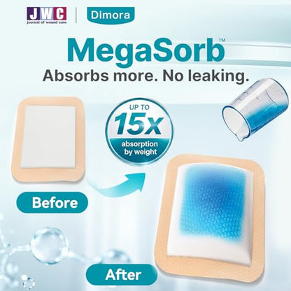 Dimora Silicone Foam Dressing 2"x5" Adhesive Border - size: 2"x5"(5Packs)