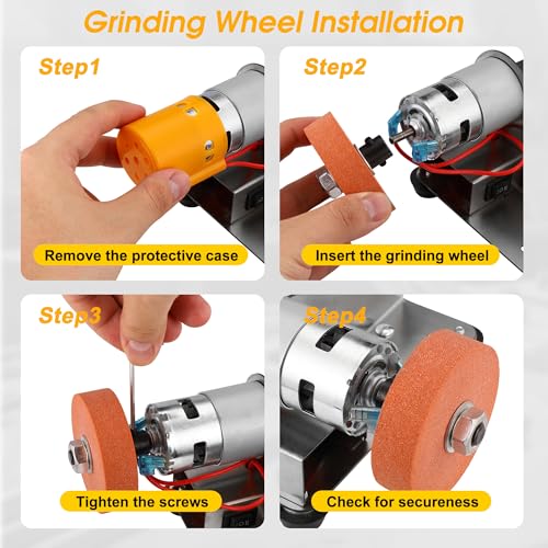 Mini Belt Sander for Knife Making, 15° Electric Power Bench Belt Sanders | 7 Adjustable Speed Knife Sharpener Knife Polishing Kit for DIY Metal Woodworking Knife Making - style: 15 Degree Belt Sander