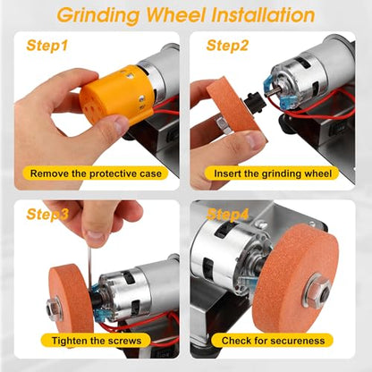Mini Belt Sander for Knife Making, 15° Electric Power Bench Belt Sanders | 7 Adjustable Speed Knife Sharpener Knife Polishing Kit for DIY Metal Woodworking Knife Making - style: 15 Degree Belt Sander