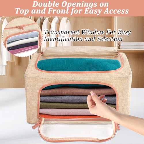4 Pcs 24L Cashmere Sweater Storage Bag with Natural Cedar Ball,Breathable & Washable Cotton Bag,Cashmere Protection Pouch Wool Cotton Sweater Storage Bag for Woolen Cashmere Sweaters,Merino Wool