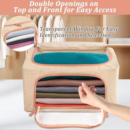 2 Pack 24L Cashmere Sweater Storage Bag with Natural Cedar Ball,Breathable & Washable Cotton Bag,Cashmere Protection Pouch Wool Cotton Sweater Storage Bag for Woolen Cashmere Sweaters,Merino Wool