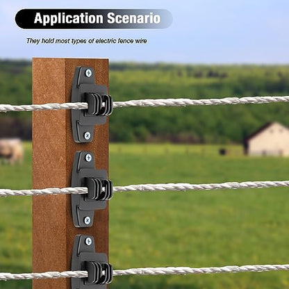 SYOWADA 50PCS Electric Fence Wood Post Claw Insulators Black Electric Wire Fence Insulators for Hi-tensile