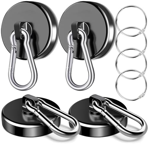 Magnetic Hooks Heavy Duty 150Lbs, 4 Pack Super Strong Magnetic Hooks - style: 150lb-4P Black