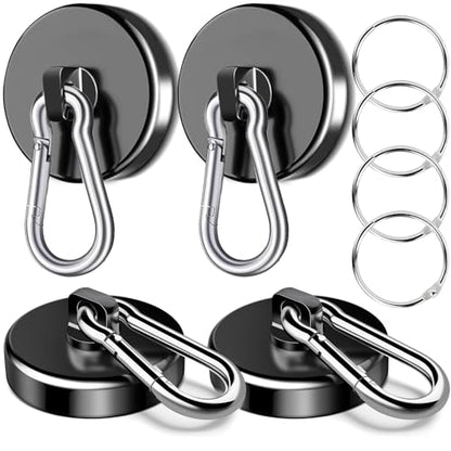 Magnetic Hooks Heavy Duty 150Lbs, 4 Pack Super Strong Magnetic Hooks - style: 150lb-4P Black