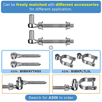 Insaga J Bolt Gate Hinge, 304 Stainless Steel Farm Gate Hinges, M12 x 6'' Gate Hinge Bolt 5/8'' for Chain Link Fence/Farm/Wooden Fence/Driveway, Supports up to 500lbs, 2pcs - color: M12-6''-2PCS
