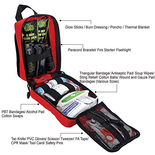 EVERLIT 250 Pcs Survival First Aid Kit - color: Red