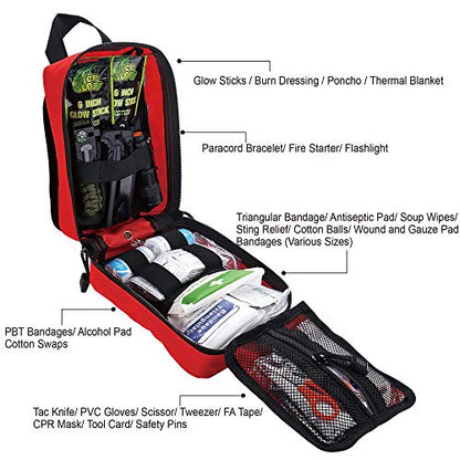 EVERLIT 250 Pcs Survival First Aid Kit - color: Red