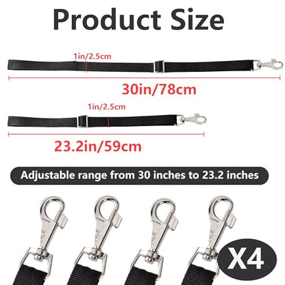 4Pcs Horse Bucket Strap Hangers,Adjustable 23-30 in Hanging | Nylon Hanging Strap for Hay Nets,Water Buckets & Outdoor Feeders,Black,Durable Horse Accessories Suppliers
