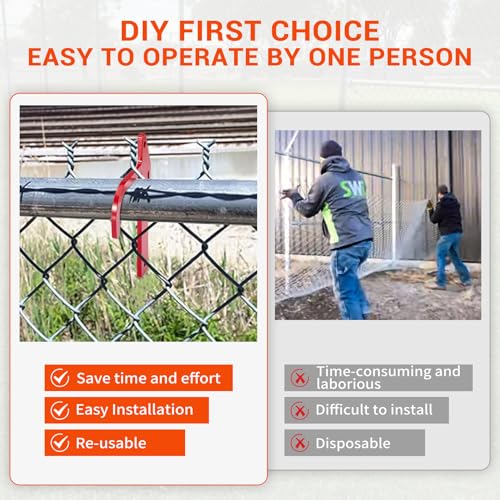 10Pcs Chain Link Fence Metal Banana Clip, Tensioning and Stretching Tool, Fence Top Rail Fabric Hanging Tool