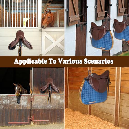 Saddle Rack with Pad Bar for Horse, Heavy Duty Wall Mounted Saddle