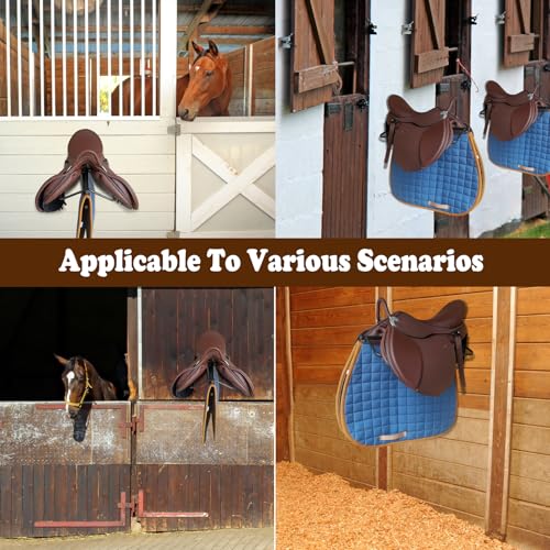Saddle Rack with Pad Bar for Horse, Heavy Duty Wall Mounted Saddle