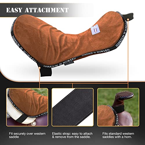 Harrison Howard Trail Seat Saver Western Tack Saddle Ride-on Pad with Cushion Bottom Helps Distribute Back Pressure - color: Brown