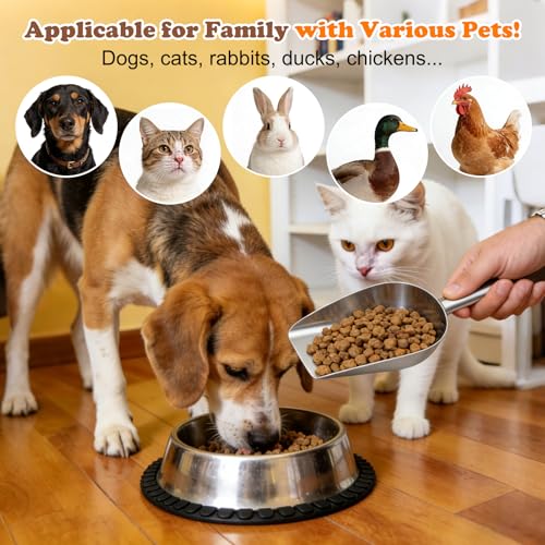 Mity rain 2PCS Dog Food Scoop Stainless Steel with Long Handle - size: 2.0 CUP