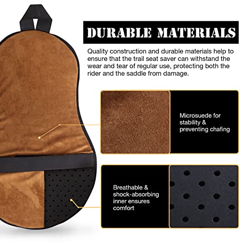Harrison Howard Trail Seat Saver Western Tack Saddle Ride-on Pad with Cushion Bottom Helps Distribute Back Pressure - color: Brown