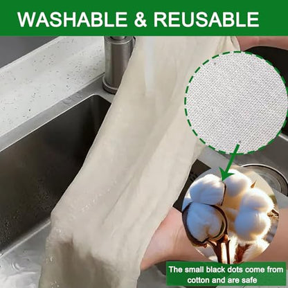 Large Fine Mesh Strainer, 8.7” Stainless Steel Strainers with Handle, Bonus 20x20 Inch Reusable Unbleached Cotton Cheese Cloths with 4 Hemmed Edges, Sieve Sifter for Straining, Cooking, Baking