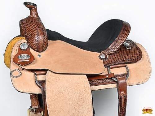 HILASON Dark Brown Western Roping Saddle Hand Tooled