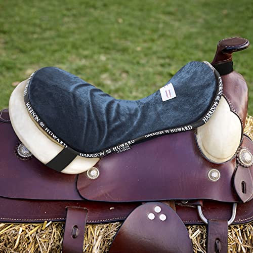 Harrison Howard Trail Seat Saver Western Tack Saddle Ride-on Pad with Cushion Bottom Helps Distribute Back Pressure - color: Navy