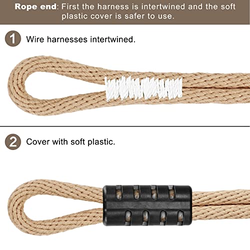 SELEWARE 6.5ft Tree Swing Rope, Adjustable Hammock Straps Hanging Kit - color: Beige1-1 Pack, size: 6.5ft