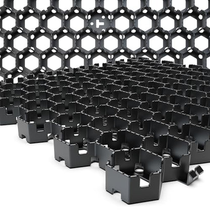 Vodaland Permeable Pavers - HexPave Grass & Gravel Permeable Paver System - 100% Recycled PPE Plastic Pavers, Handles 27,000 lbs, 1" Depth, 1450 s.f / 488 Units - size: 1450 Sq Ft