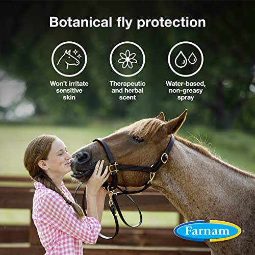 Farnam Equisect Botanical Fly Repellent for Horses, Dogs and Cats, 32 Ounces, Quart Spray (Pack of 2) - size: 32 Fl Oz (Pack of 2)